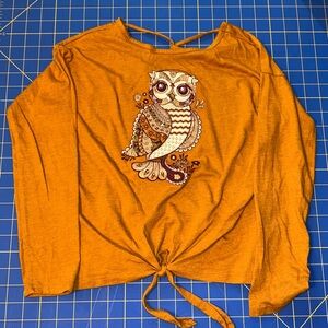 The Children's Place Orange Owl Long Sleeve Tee